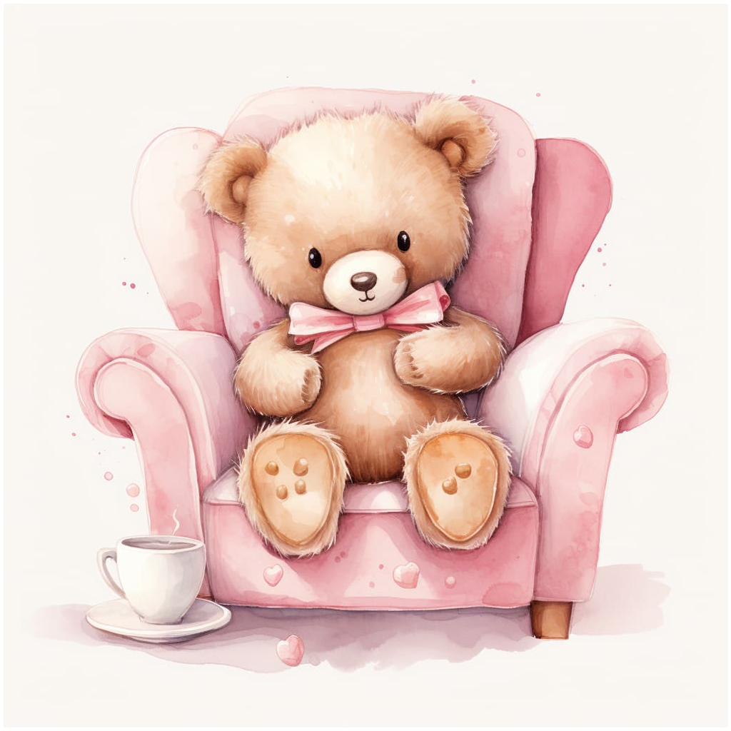 Paint by Number Teddy on Sofa