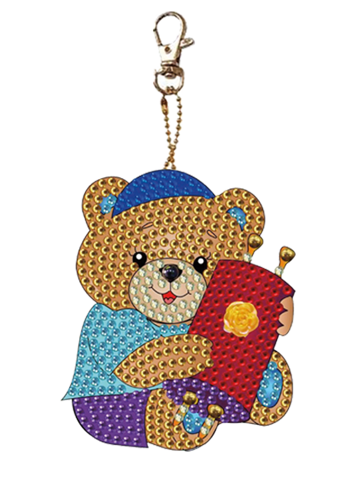 Diamond Art Torah Bear Keychain