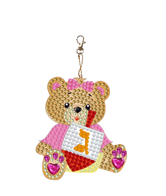 Diamond Art Dreidel Bear Keychain