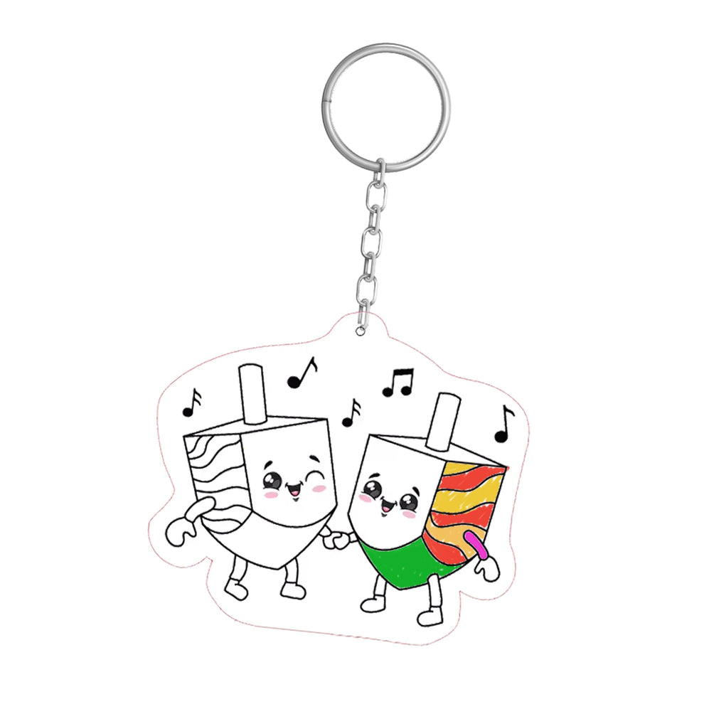 Lucite Coloring Chanukah Keychain – Colours Crafts