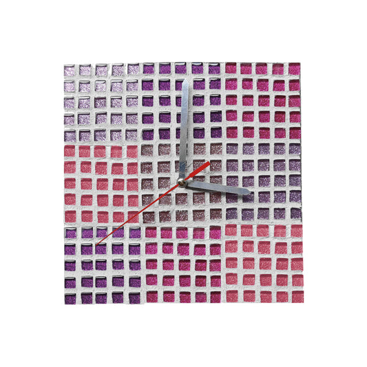 Mosaic Tile Clock - Pink