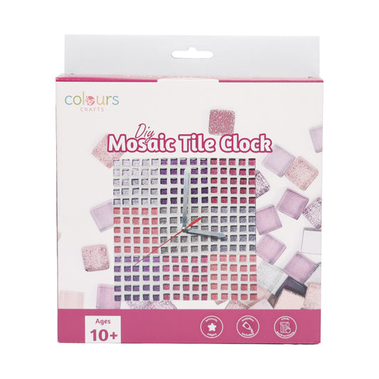 Mosaic Tile Clock - Pink