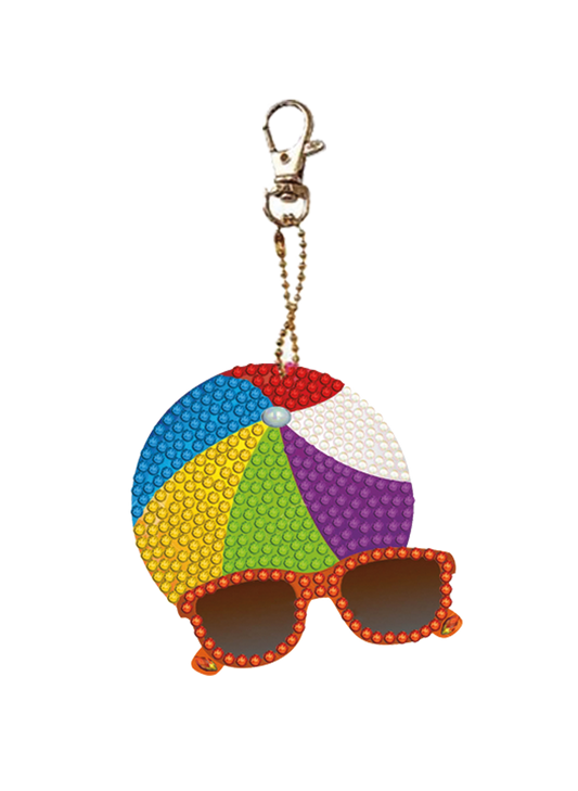Diamond Art Beach Ball Keychain