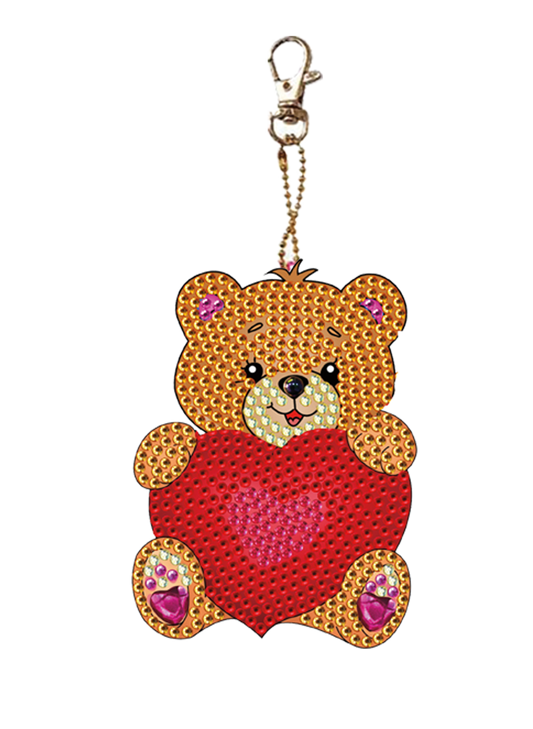 Diamond Art Caring Bear Keychain