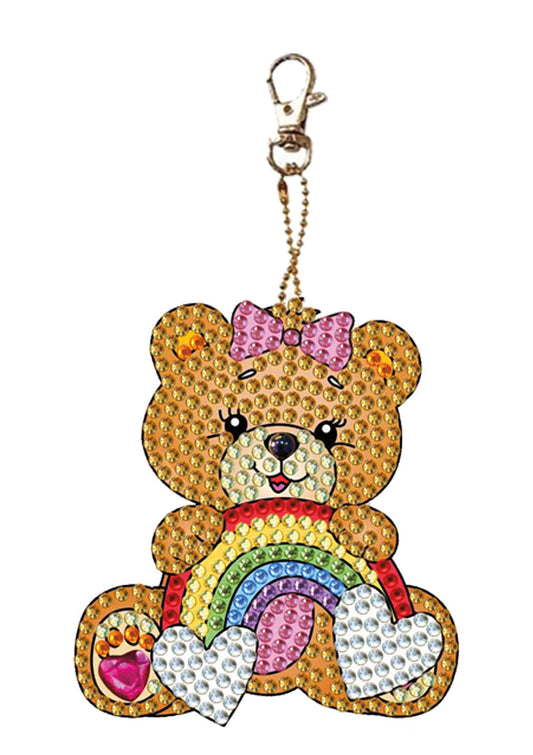 Diamond Art Rainbow Bear Keychain